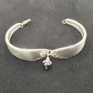 925 Sterling Silver Solid Bracelet Spoon NSC Crown Hallmark Handcrafted 7" VTG